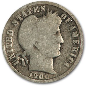 1900-O Barber Dime AG