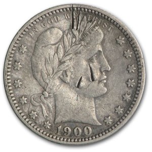 1900-O Barber Quarter XF Details (Scratched) 1900-O Barber Quarter XF Details (Scratched)
