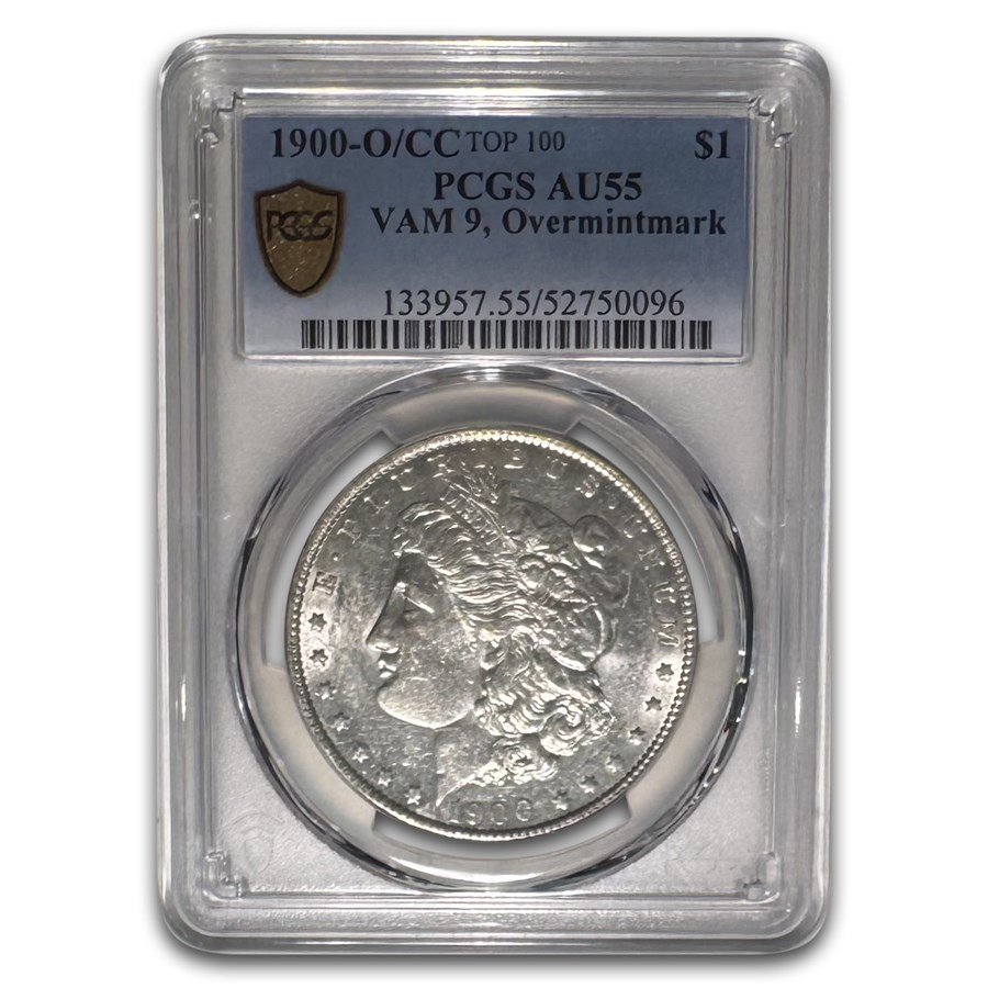 1900-O/CC Morgan Dollar AU-55 PCGS (VAM 9, Overmintmark)