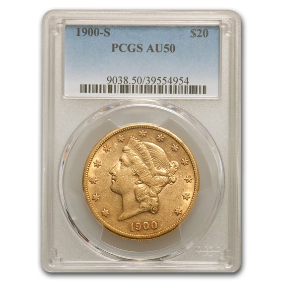 1900-S $20 Liberty Gold Double Eagle AU-50 PCGS 1900-S $20 Liberty Gold Double Eagle AU-50 PCGS