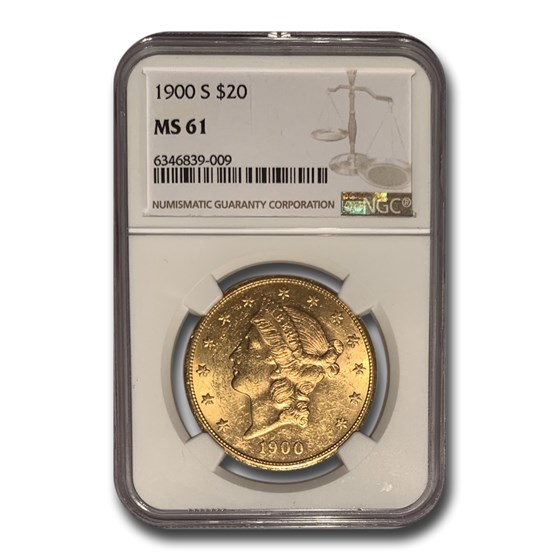 1900-S $20 Liberty Gold Double Eagle MS-61 NGC 1900-S $20 Liberty Gold Double Eagle MS-61 NGC