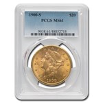 1900-S $20 Liberty Gold Double Eagle MS-61 PCGS