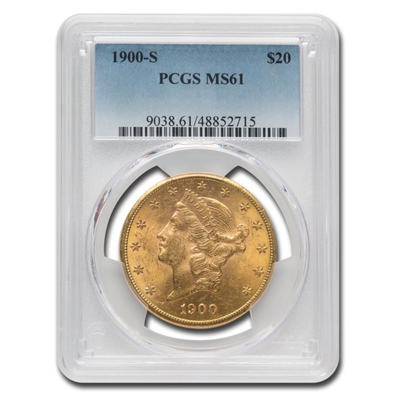 1900-S $20 Liberty Gold Double Eagle MS-61 PCGS 1900-S $20 Liberty Gold Double Eagle MS-61 PCGS