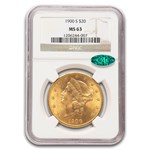 1900-S $20 Liberty Gold Double Eagle MS-63 NGC CAC