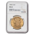 1900-S $20 Liberty Gold Double Eagle MS-63 NGC