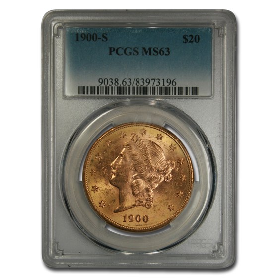 1900-S $20 Liberty Gold Double Eagle MS-63 PCGS