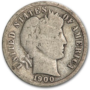 1900-S Barber Dime Good/VG