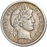 1900-S Barber Dime XF