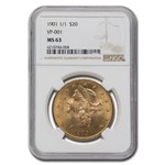 1901 1/1 $20 Liberty Gold Double Eagle MS-63 NGC (VP-001)