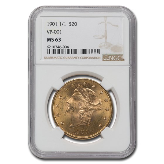 1901 1/1 $20 Liberty Gold Double Eagle MS-63 NGC (VP-001) 1901 1/1 $20 Liberty Gold Double Eagle MS-63 NGC (VP-001)