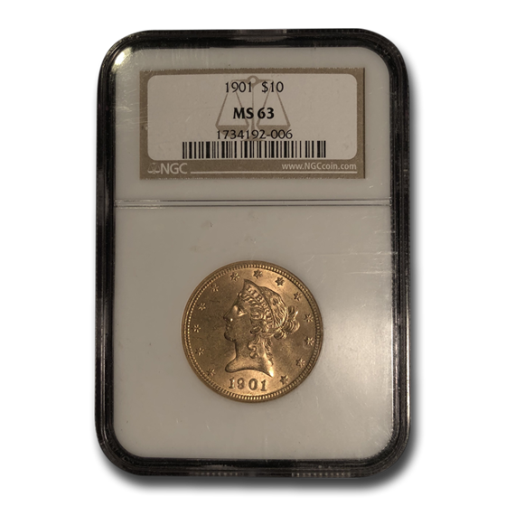 1901 $10 Liberty Gold Eagle MS-63 NGC 1901 $10 Liberty Gold Eagle MS-63 NGC