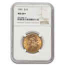 1901 $10 Liberty Gold Eagle MS-64+ NGC