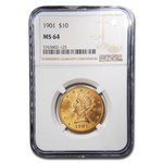 1901 $10 Liberty Gold Eagle MS-64 NGC