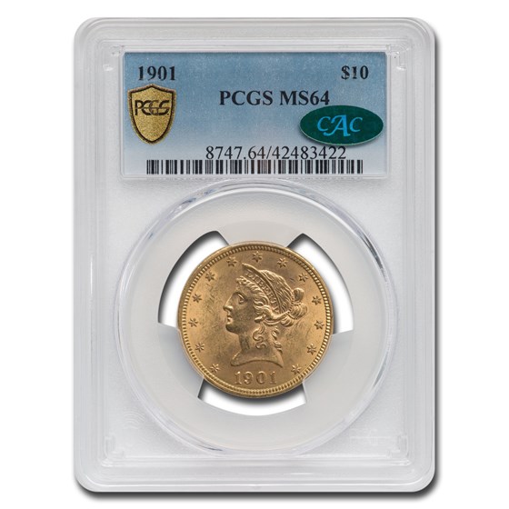 1901 $10 Liberty Gold Eagle MS-64 PCGS CAC 1901 $10 Liberty Gold Eagle MS-64 PCGS CAC