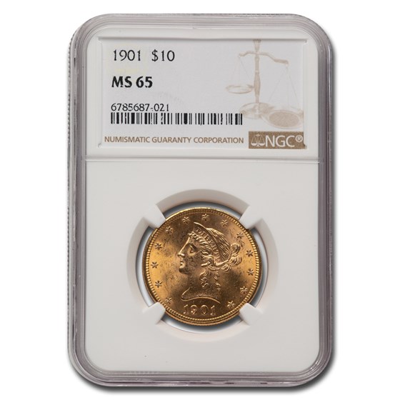 1901 $10 Liberty Gold Eagle MS-65 NGC 1901 $10 Liberty Gold Eagle MS-65 NGC