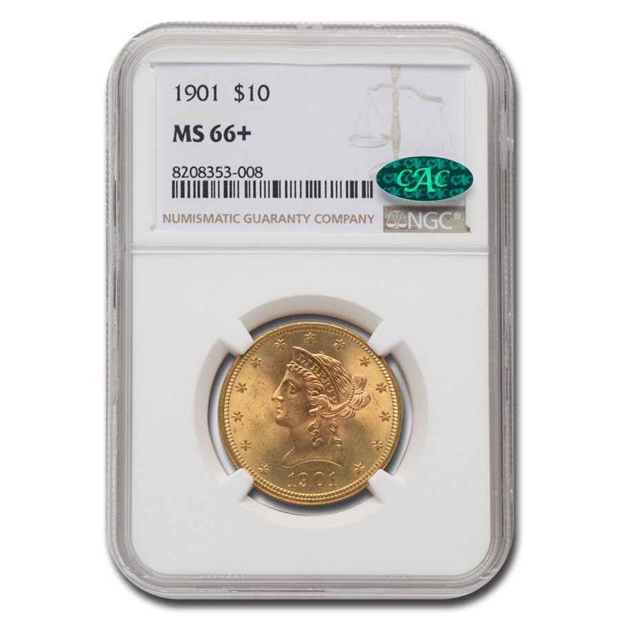 1901 $10 Liberty Gold Eagle MS-66+ NGC CAC