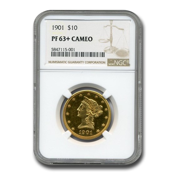 1901 $10 Liberty Gold Eagle PF-63 Cameo+ NGC 1901 $10 Liberty Gold Eagle PF-63 Cameo+ NGC