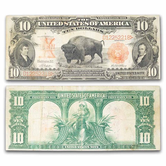 1901 $10 U.S. Note Lewis & Clark/Bison Very Fine (Fr#118)