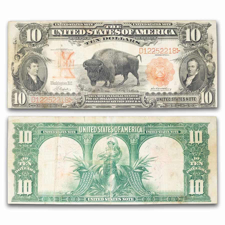 1901 $10 U.S. Note Lewis & Clark/Bison Very Fine (Fr#118)