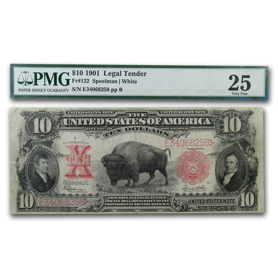 1901 $10 U.S. Note Lewis & Clark/Bison VF-25 PMG 1901 $10 U.S. Note Lewis & Clark/Bison VF-25 PMG