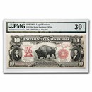 1901 $10 U.S. Note Lewis & Clark/Bison VF-30 EPG PMG(Fr#122M)Mule