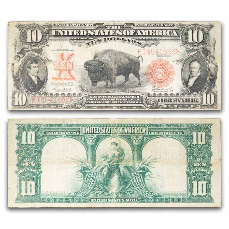 1901 $10 U.S. Note Lewis & Clark/Bison VF (Fr#120)