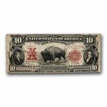 1901 $10 U.S. Note Lewis & Clark/Bison VF (Fr#122, Details)