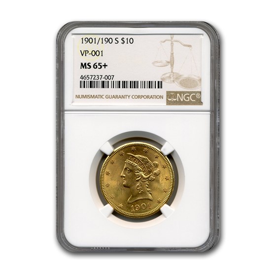 1901/190-S $10 Liberty Gold Eagle MS-65+ NGC (VP-001) 1901/190-S $10 Liberty Gold Eagle MS-65+ NGC (VP-001)