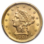 1901 $2.50 Liberty Gold Quarter Eagle MS-62 PCGS