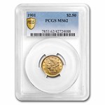 1901 $2.50 Liberty Gold Quarter Eagle MS-62 PCGS