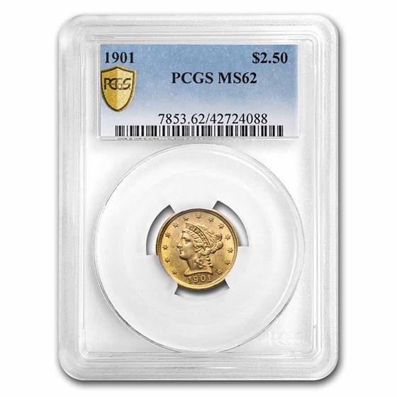 1901 $2.50 Liberty Gold Quarter Eagle MS-62 PCGS 1901 $2.50 Liberty Gold Quarter Eagle MS-62 PCGS