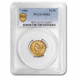 1901 $2.50 Liberty Gold Quarter Eagle MS-63 PCGS