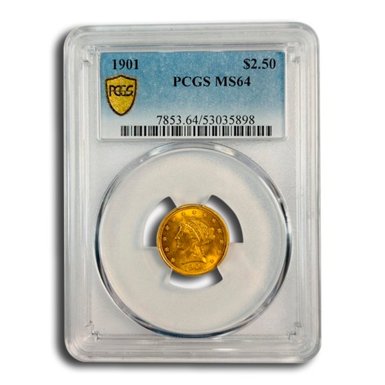 1901 $2.50 Liberty Gold Quarter Eagle MS-64 PCGS