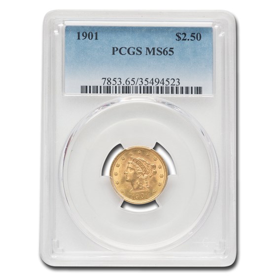 1901 $2.50 Liberty Gold Quarter Eagle MS-65 PCGS 1901 $2.50 Liberty Gold Quarter Eagle MS-65 PCGS