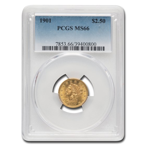 1901 $2.50 Liberty Gold Quarter Eagle MS-66 PCGS 1901 $2.50 Liberty Gold Quarter Eagle MS-66 PCGS
