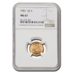 1901 $2.50 Liberty Gold Quarter Eagle MS-67 NGC