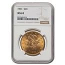 1901 $20 Liberty Gold Double Eagle MS-63 NGC