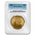 1901 $20 Liberty Gold Double Eagle MS-63 PCGS