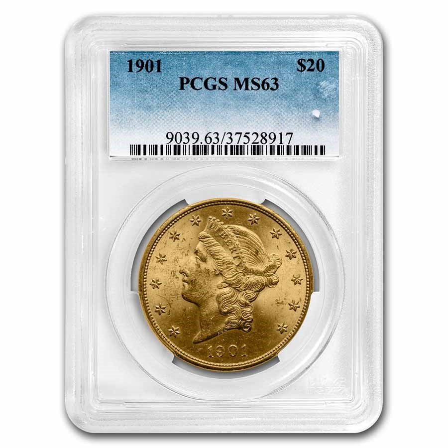 1901 $20 Liberty Gold Double Eagle MS-63 PCGS