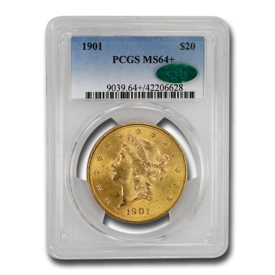 1901 $20 Liberty Gold Double Eagle MS-64+ PCGS CAC