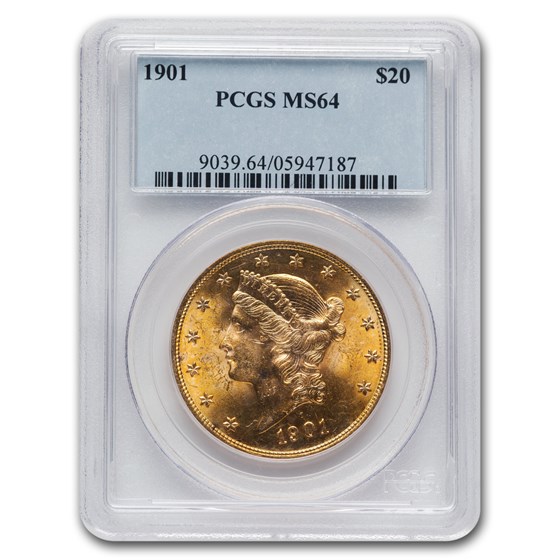 1901 $20 Liberty Gold Double Eagle MS-64 PCGS 1901 $20 Liberty Gold Double Eagle MS-64 PCGS