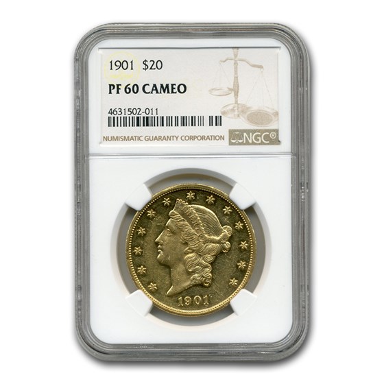 1901 $20 Liberty Gold Double Eagle PF-60 Cameo NGC 1901 $20 Liberty Gold Double Eagle PF-60 Cameo NGC