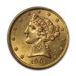 1901 $5 Liberty Gold Half Eagle MS-62 PCGS