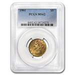 1901 $5 Liberty Gold Half Eagle MS-62 PCGS