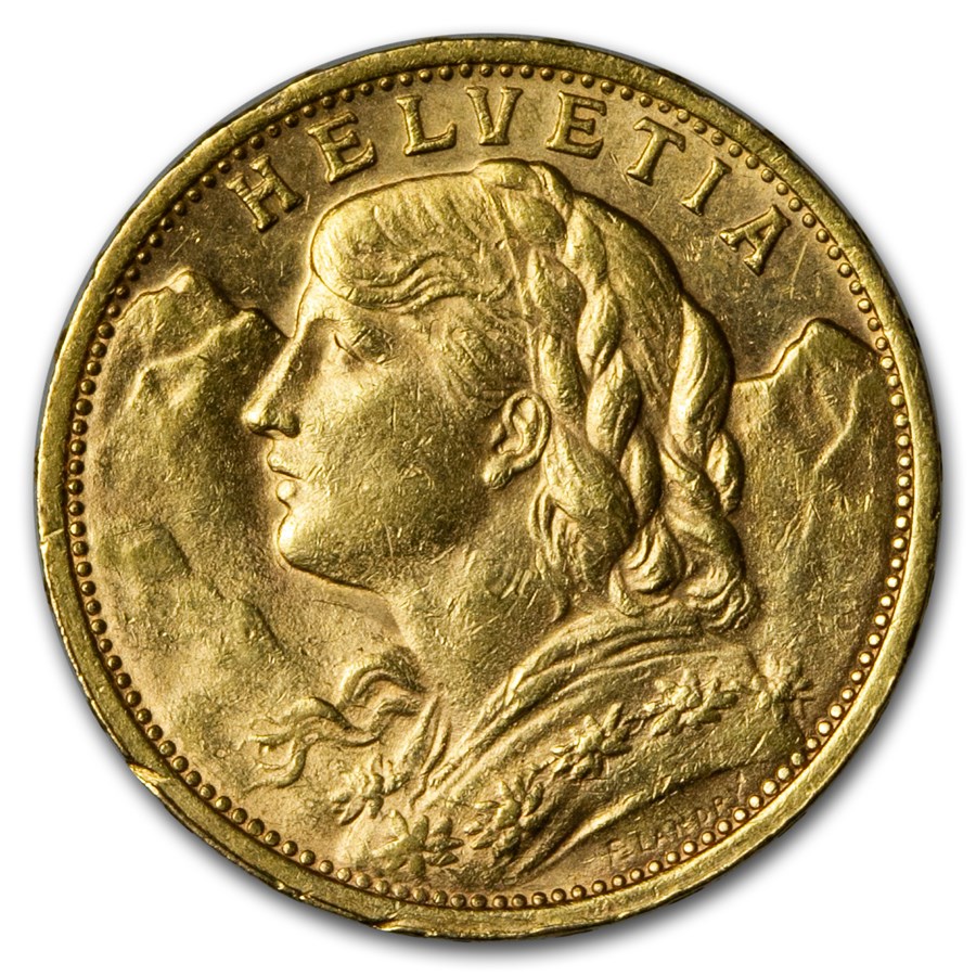 Buy 1901-B Swiss Gold 20 Francs Helvetia BU | APMEX