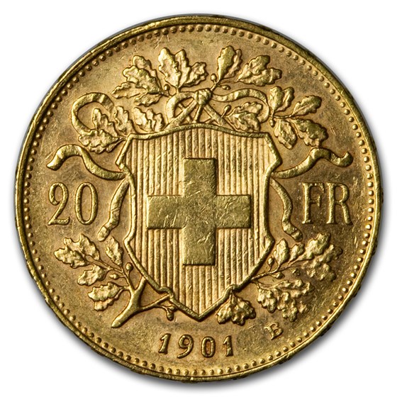 Buy 1901-B Swiss Gold 20 Francs Helvetia BU | APMEX