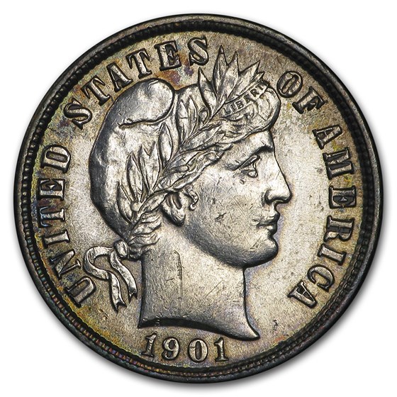 1901 Barber Dime AU Details 1901 Barber Dime AU Details