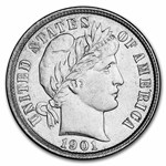1901 Barber Dime BU