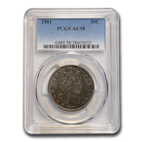 1901 Barber Half Dollar AU-58 PCGS 1901 Barber Half Dollar AU-58 PCGS