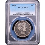 1901 Barber Half Dollar VF-25 PCGS